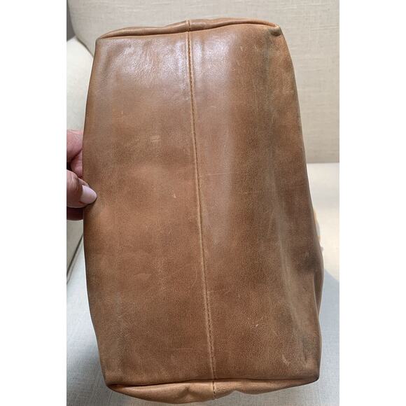 Positive Elements Genuine Leather Crossbody Purse Gold Ring Handles Large Modern - Picture 4 of 9